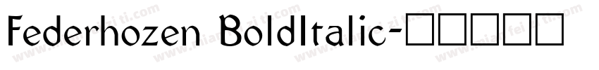 Federhozen BoldItalic字体转换